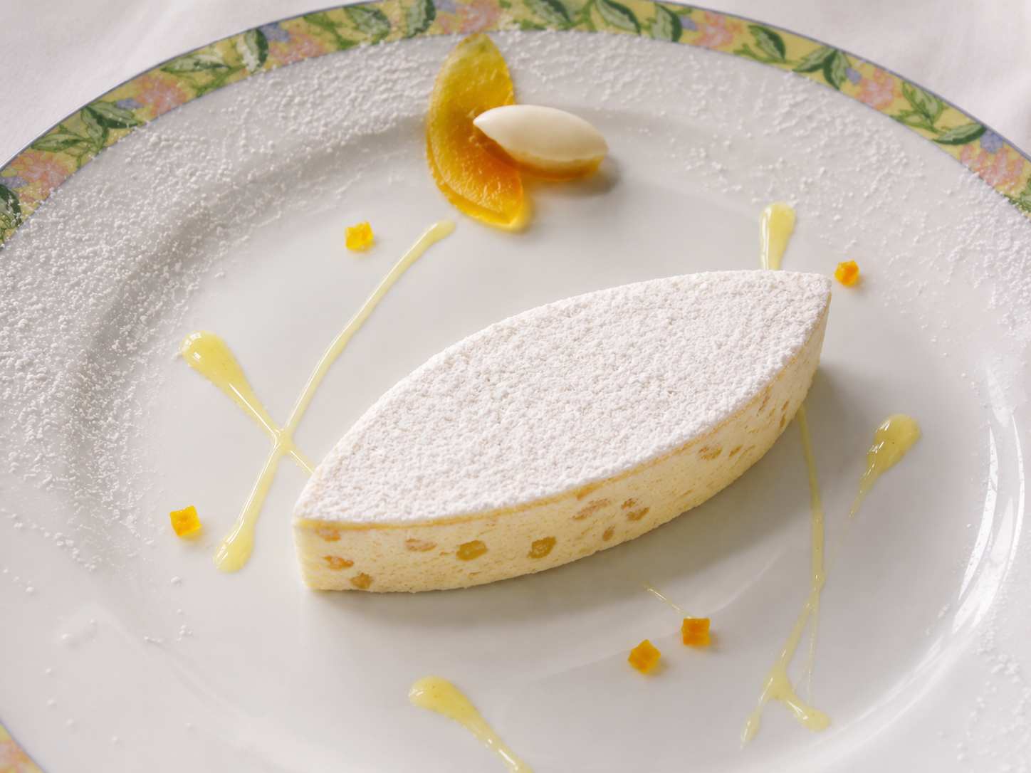 Dessert au calisson et au melon confit